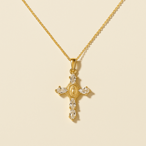 Valerie Virgin Mary Cross Pendants