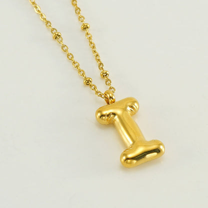 Bubble Letter Initial Necklace