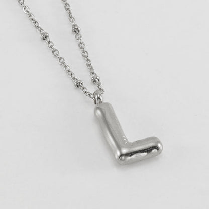 Bubble Letter Initial Necklace