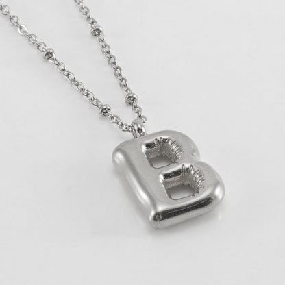 Bubble Letter Initial Necklace