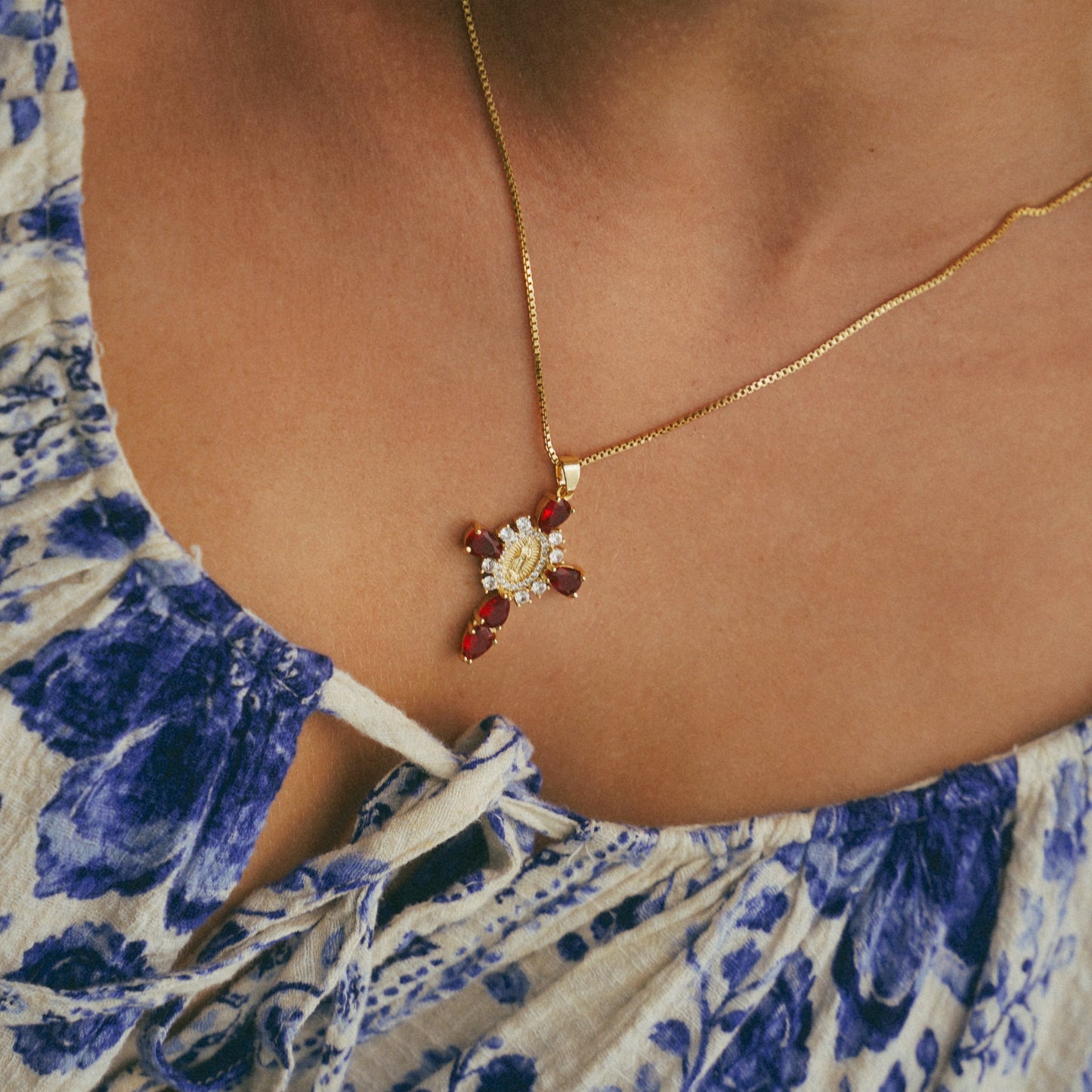 Valerie Virgin Mary Cross Pendants